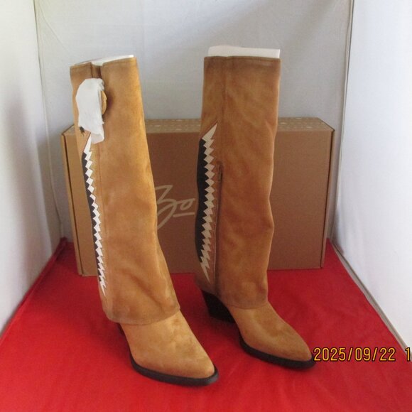Zodiac Rowena-Wings Faux Leather Western Boots $169 - US Size 5 - Caramel - 1356 - Picture 4 of 13